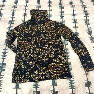 Thief and Bandit Turtleneck, Snake and Thorn Print, NWOT, Size M/L
